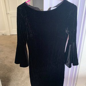 Calvin Klein Black Faux Velvet Dress Size 4